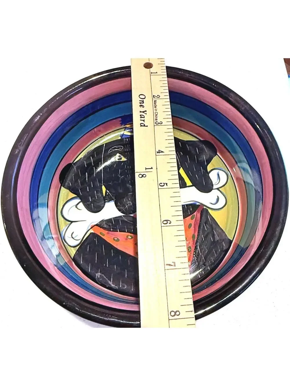 Naylor Designs Ceramic Handpainted Happy Birthday Dog Water Food Bowl
